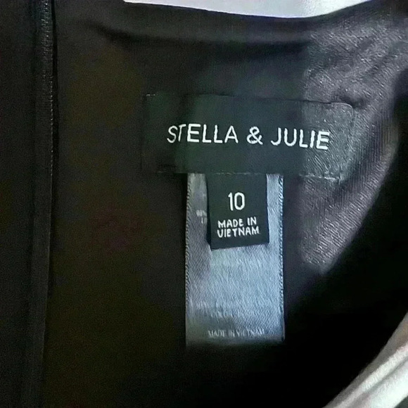 Stella & Julie Black-and-White Sleeveless Dress, Size 10 - Picture 4 of 5